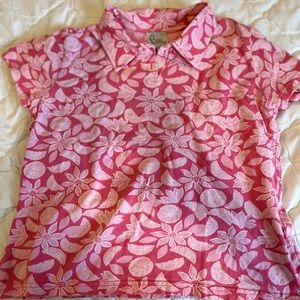 Women’s fun print polo shirt